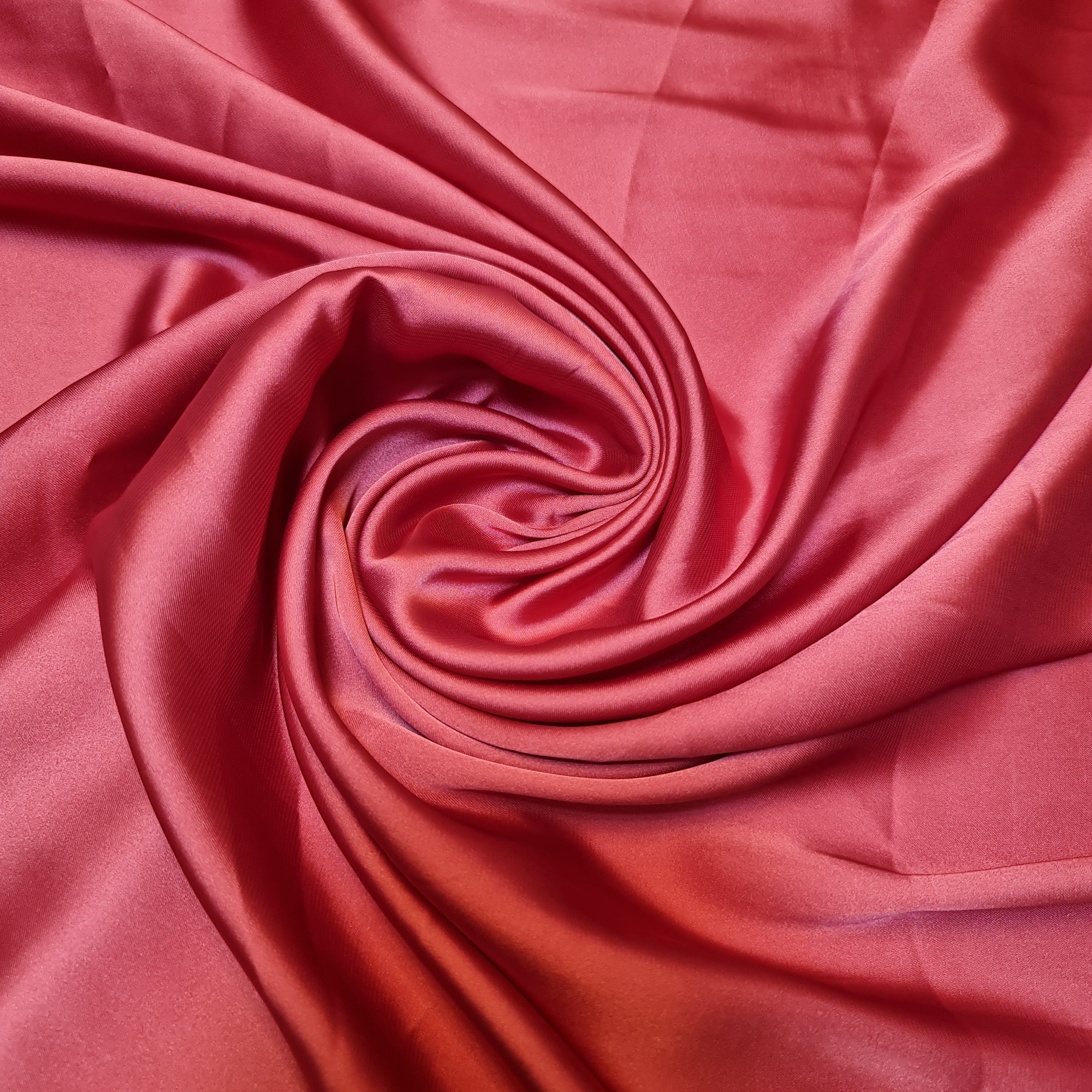 LIPSTICK PINK Luxury Glossy Charmeuse Satin Weave Polyester Fabric – 4 ...
