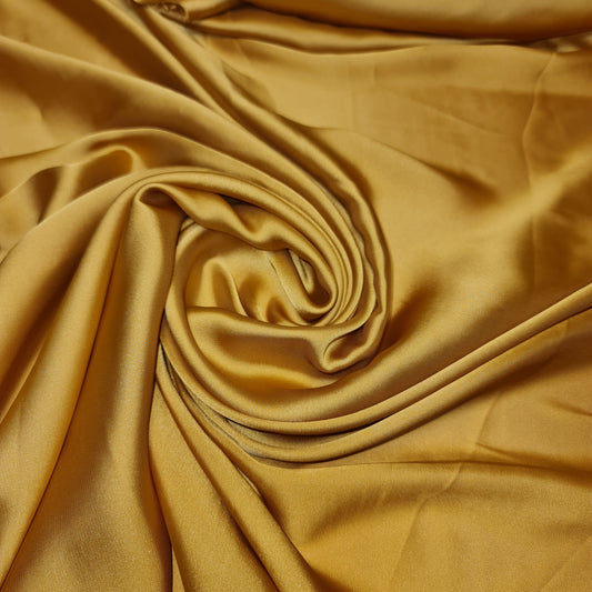 Luxury Glossy Charmeuse Silk Satin Weave Bridal Dress Polyester Fabric 58" (GOLDEN-2)