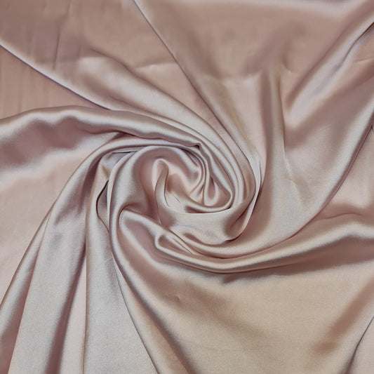 Luxuriöser, glänzender Charmeuse-Seidensatin-Stoff aus Polyester für Brautkleider, 58 Zoll (TEA ROSE PINK – 58)