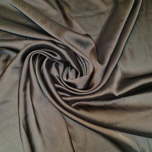DARK BROWN Luxury Glossy Charmeuse Satin Weave Polyester Fabric – 44” Wide – Bridal, Evening & Lingerie Material (By the Meter)
