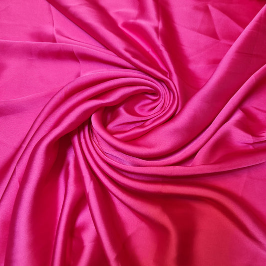 CERISE PINK Luxury Glossy Charmeuse Satin Weave Polyester Fabric – 44” Wide – Bridal, Evening & Lingerie Material (By the Meter)