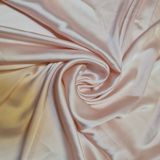 Luxuriöser, glänzender Charmeuse-Seidensatin-Stoff für Brautkleider, Polyester, 147,3 cm (ROSE PINK-45)