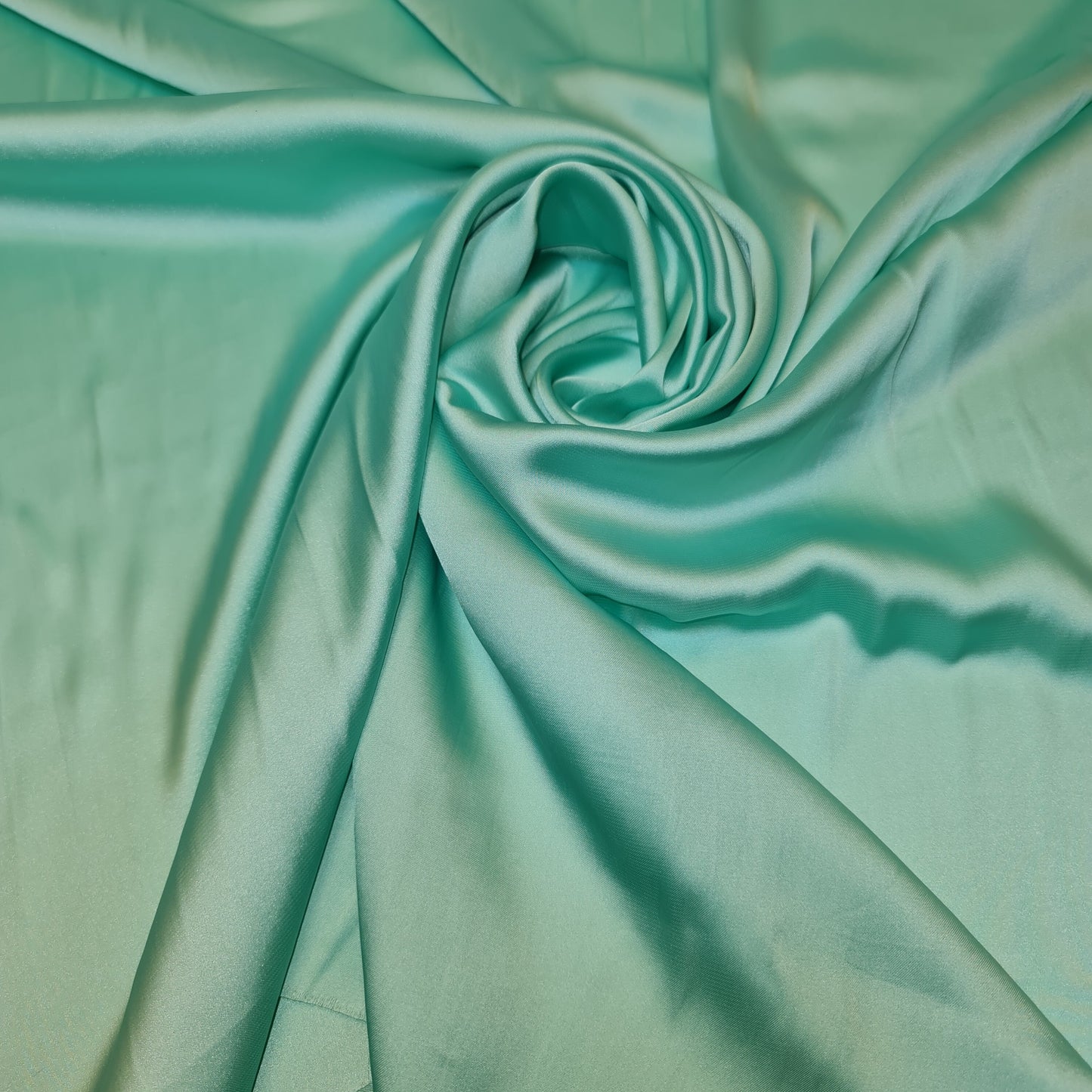 Luxury Glossy Charmeuse Silk Satin Weave Bridal Dress Polyester Fabric 58" (LIGHT MINT-35)