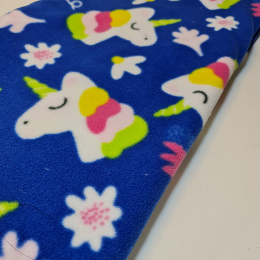 Bedruckte weiche Überwurfdecke aus Polarfleece für Kinder, Anti-Pilling-Stoff, 147,3 cm (blaues Einhorn)