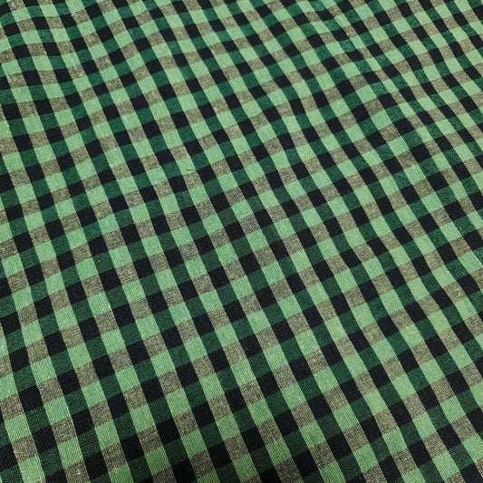Gingham 1/8" Check 100% Pure Cotton Parna Patka Turban Dastaar Fabric 36'' Meter (Apple Green Black)