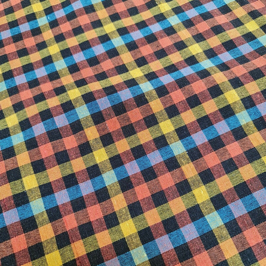 Gingham 1/8" Check 100 % reine Baumwolle Parna Patka Turban Dastaar Stoff 36'' Meter (Mehrfarbig 4)