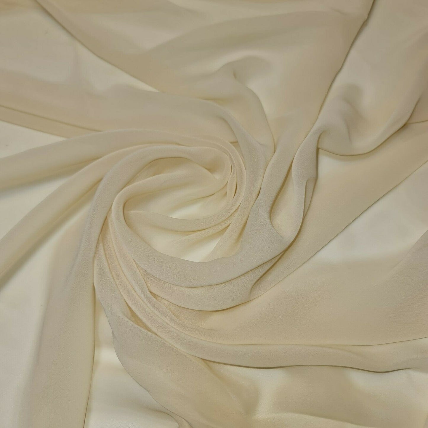 Sheer Poly Crepe Chiffon Fabric Semi-Transparent Drape Dress Craft Material 44" (Cream)