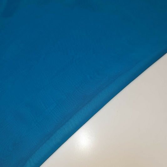 Transparenter Poly-Crêpe-Chiffon-Stoff, halbtransparent, für drapierte Kleider, Bastelmaterial, 111,8 cm (Blaugrün)