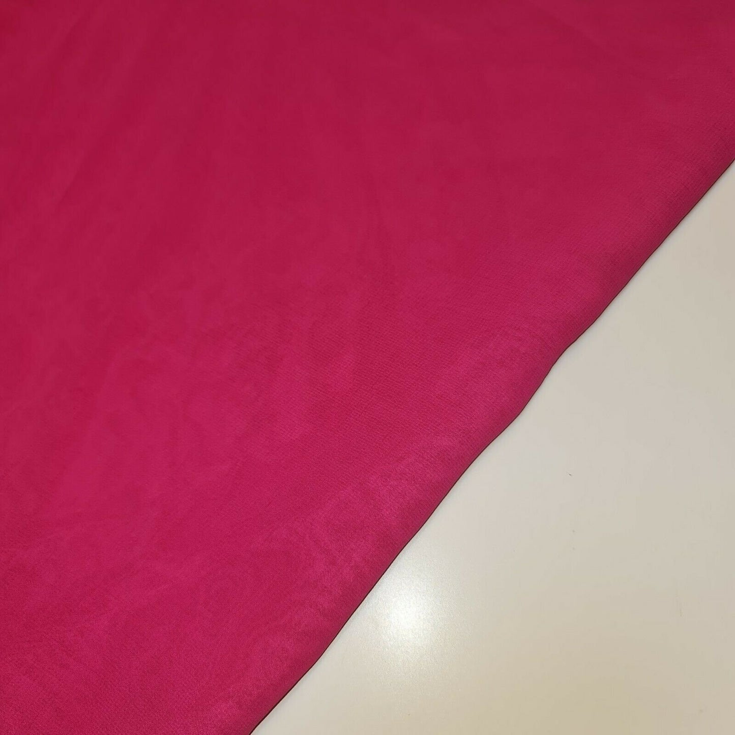 Sheer Poly Crepe Chiffon Fabric Semi-Transparent Drape Dress Craft Material 44" (Hot Pink)