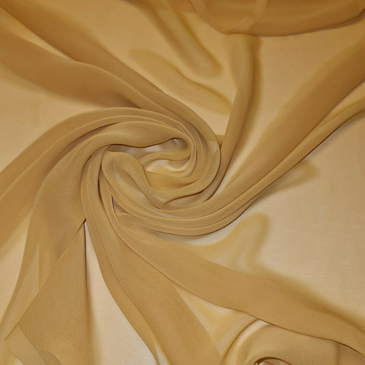 Transparenter Poly-Crêpe-Chiffon-Stoff, halbtransparent, Drapierungsmaterial für Kleider, 111,8 cm (Senfgelb)