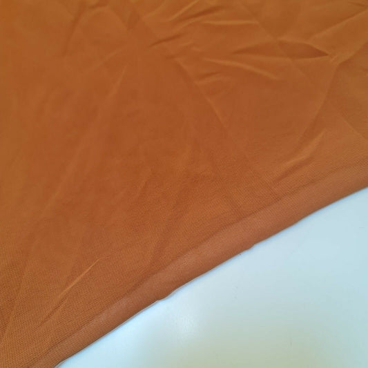 Sheer Poly Crepe Chiffon Fabric Semi-Transparent Drape Dress Craft Material 44" (Rust Orange)