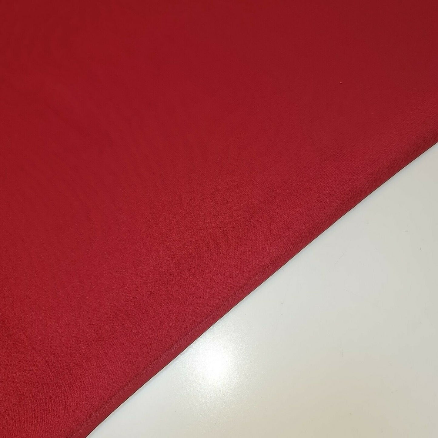 Sheer Poly Crepe Chiffon Fabric Semi-Transparent Drape Dress Craft Material 44" (Deep Red)