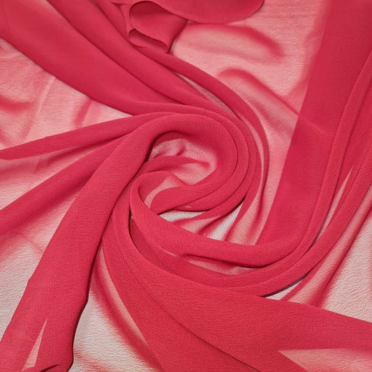 Transparenter Poly-Crêpe-Chiffon-Stoff, halbtransparent, Drapierungsmaterial für Kleider, 111,8 cm (dunkelrot)