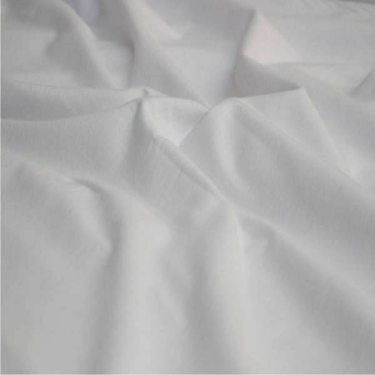 Plain Coloured Winceyette Flannel Brushed 100% Soft Cotton Flannel Fabric (White)