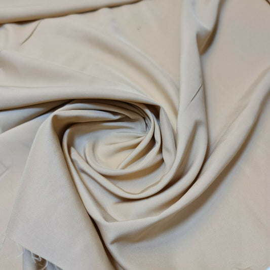 Plain American Crepe Polyester Fabric Poly Dress Craft Poplin Costume Lining 44" (Butter Cream)