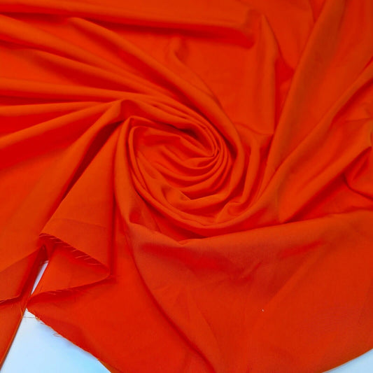 Plain American Crepe Polyester Fabric Poly Dress Craft Poplin Costume Lining 44" (Orange)