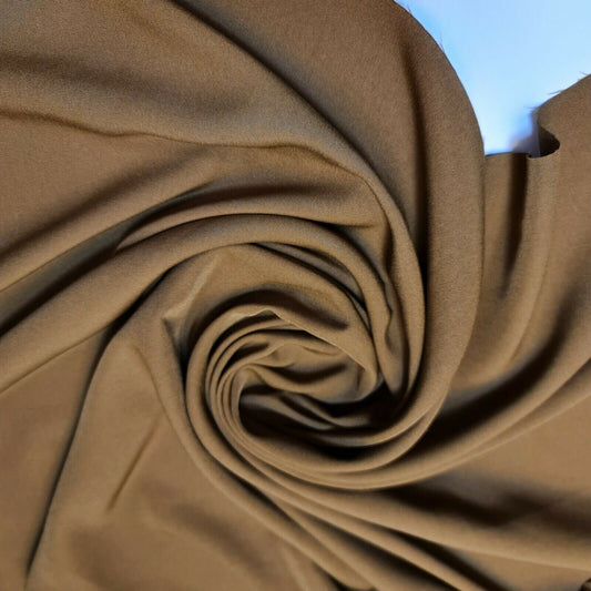 Plain American Crepe Polyester Fabric Poly Dress Craft Poplin Costume Lining 44" (Khaki)