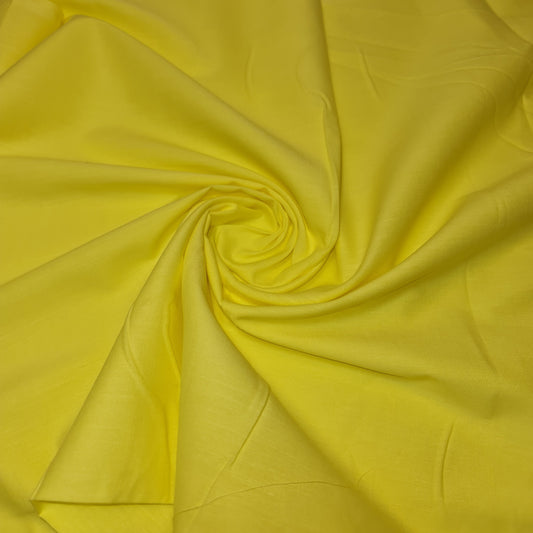 Plain 100% Cotton Fabric Material Fat Quarters Quilting Metre NEW Colours 44" (Flo Yellow)