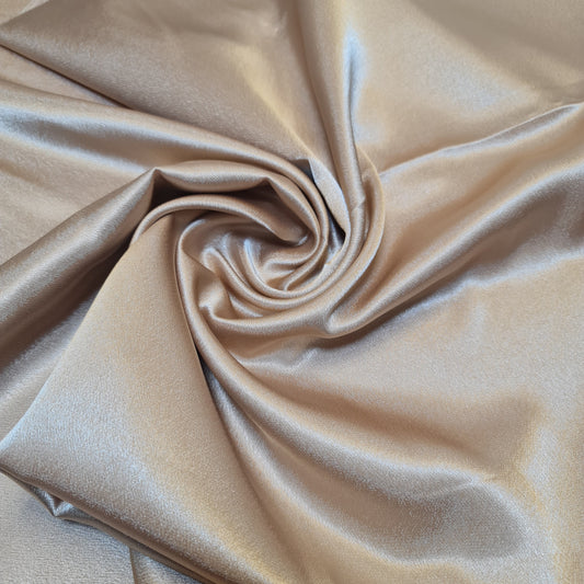 Schlichter seidiger Satinstoff, über 50 Farben, für Kleider, Bastelarbeiten, Hochzeiten, Krepp-Rückenmaterial, 147,3 cm (Hellgold)