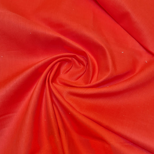 Red 100% Cotton Voile Rubia Cambric Mercerised Plain Lining Fabric – 44" Wide – Soft Craft Dress Material – Per Metre