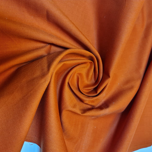 Rust 100% Cotton Voile Rubia Cambric Mercerised Plain Lining Fabric – 44" Wide – Soft Craft Dress Material – Per Metre