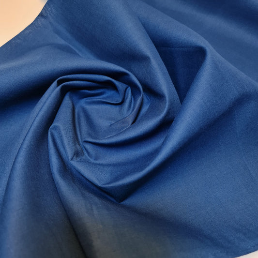 Peacock 100% Cotton Voile Rubia Cambric Mercerised Plain Lining Fabric – 44" Wide – Soft Craft Dress Material – Per Metre