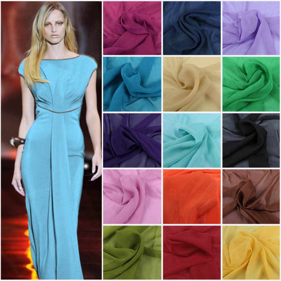 Chiffon Sheer Fabric Plain Soft Polyester Wedding Arch Dress Craft Material 44" (Jade)