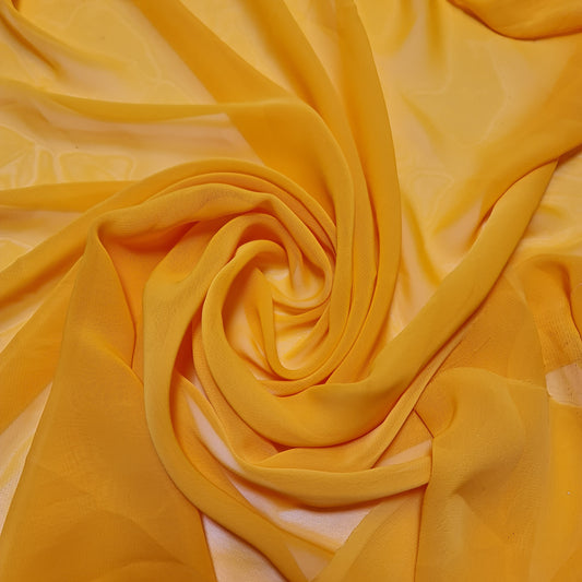 Chiffon Sheer Fabric Plain Soft Polyester Wedding Arch Dress Craft Material 44" (Sunset Orange)