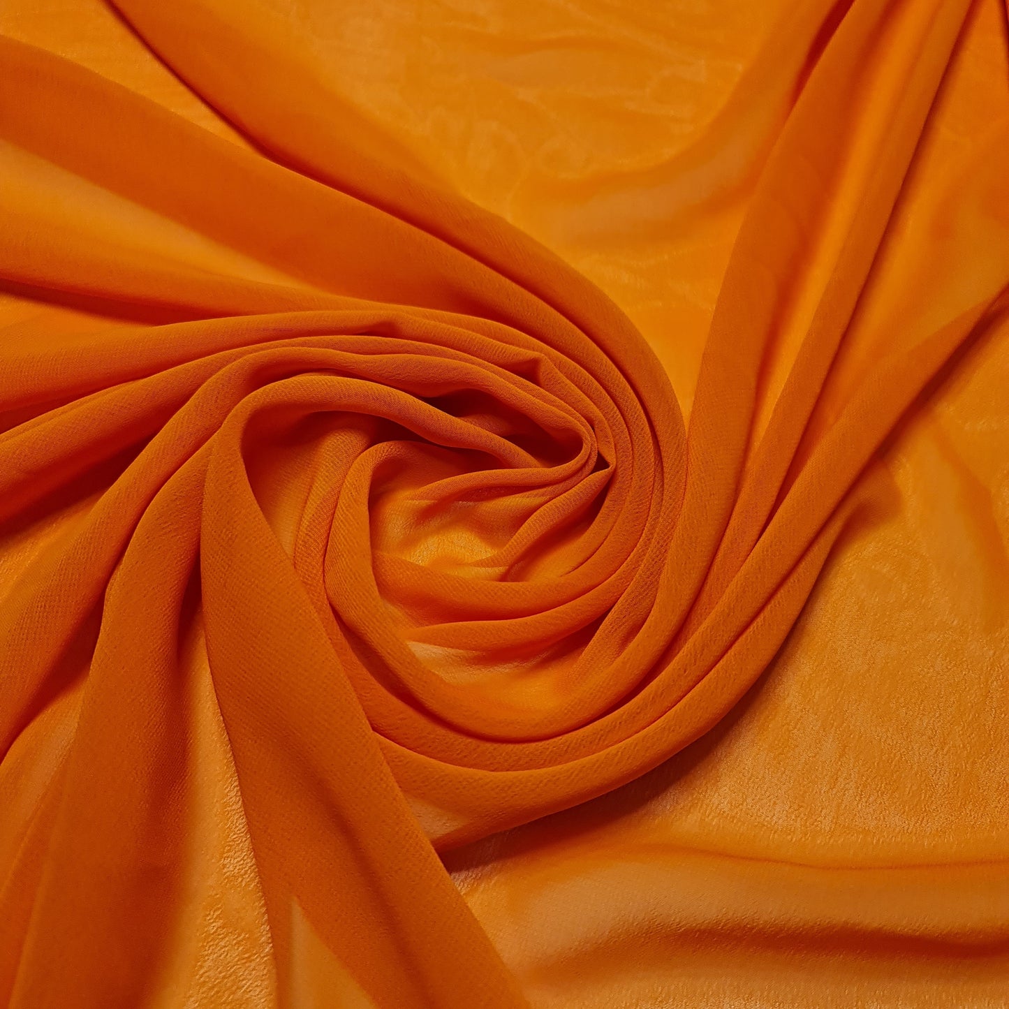 Chiffon Sheer Fabric Plain Soft Polyester Wedding Arch Dress Craft Material 44" (Orange)