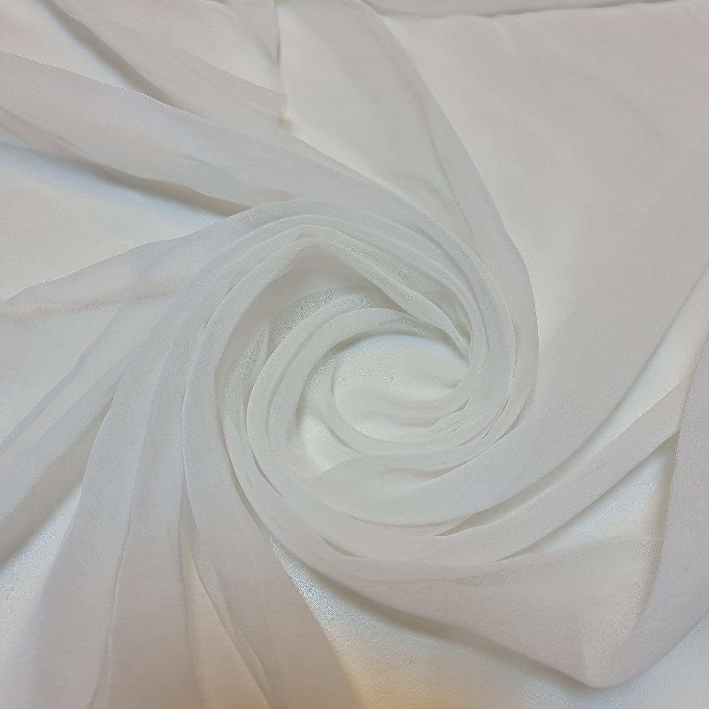 Chiffon Sheer Fabric Plain Soft Polyester Wedding Arch Dress Craft Material 44" (Ivory)