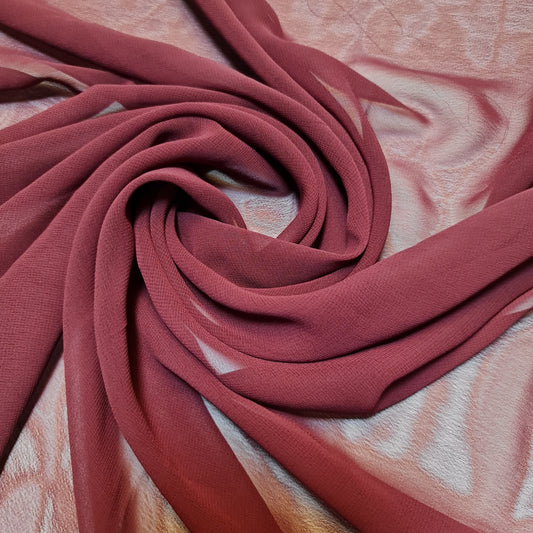 Chiffon-Stoff, durchsichtig, einfarbig, weicher Polyester, Bastelmaterial für Hochzeitsbögen und Kleider, 111,8 cm (Weinrot)
