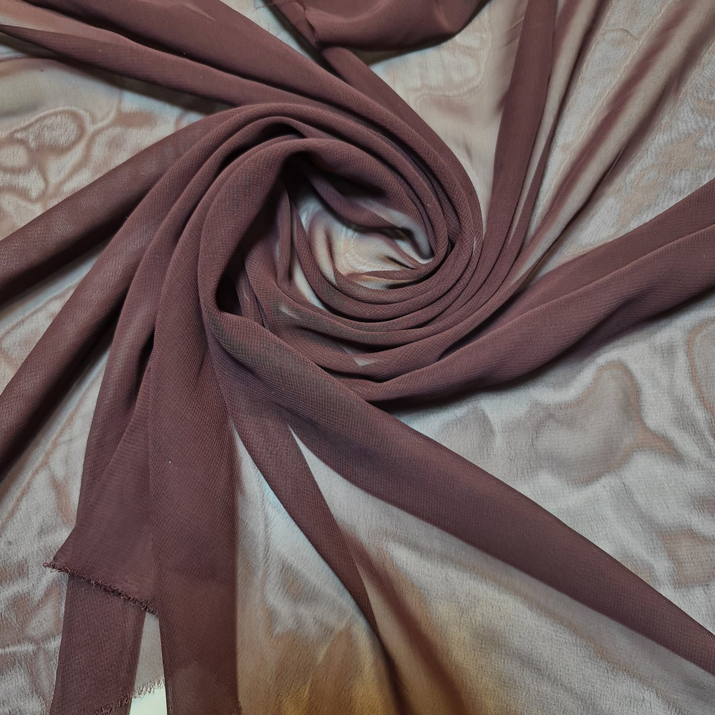 Chiffon Sheer Fabric Plain Soft Polyester Wedding Arch Dress Craft Material 44" (Aubergine)