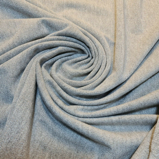 Silber schimmernder Viskosestoff, Weihnachtskleid, glänzender Stretch-Glitzerstoff, 58"