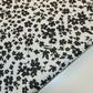 White Ditsy Black Floral Designer Crepe Stretch Dress Craft Fabric 58" Meter