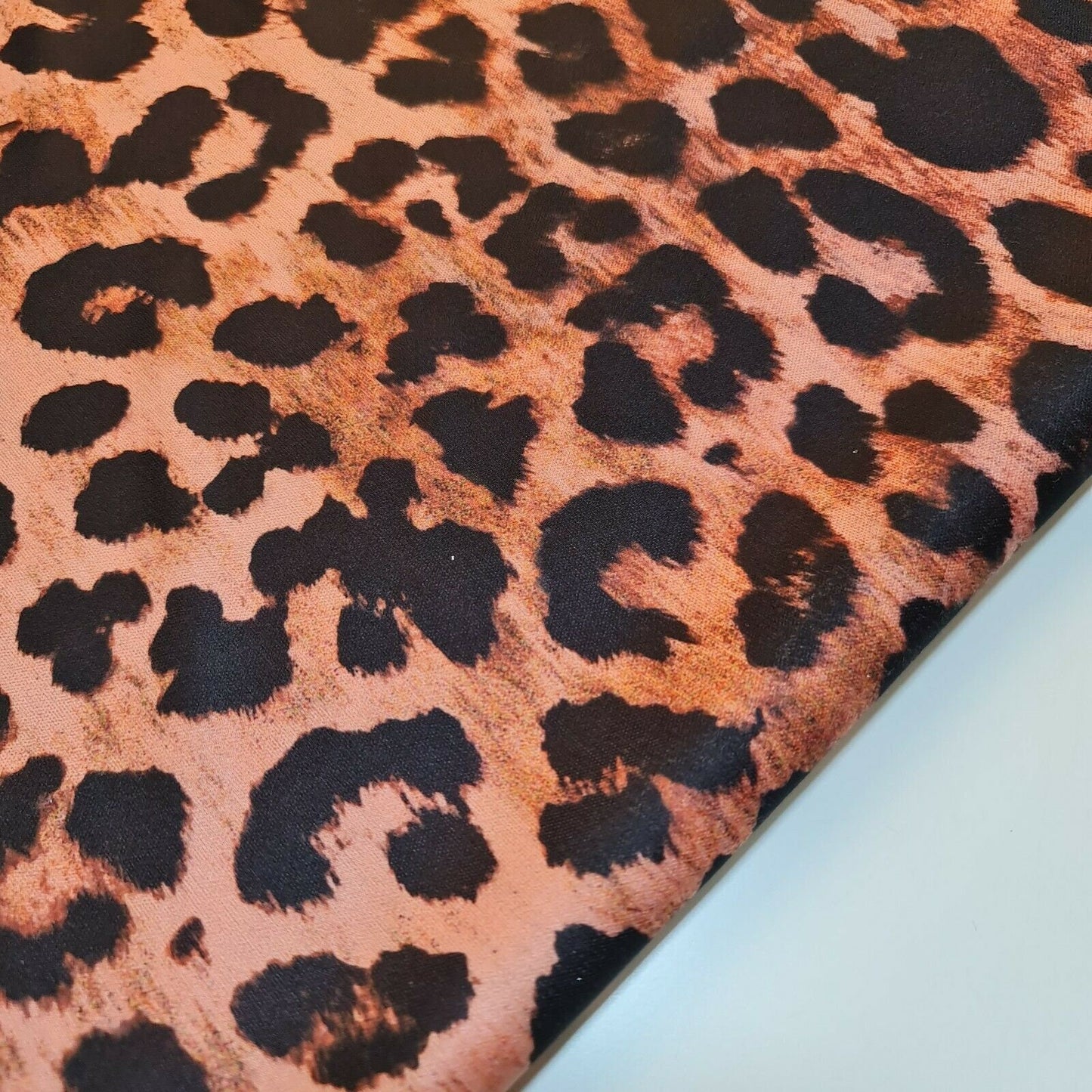 Leopard Print Peach ITY Spandex Jersey Fabric Elastane Stretch Dress Meter 58"