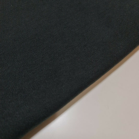 Solid Plain French Terry Loopback Cotton Jersey Fabric By The Meter 58"  (Black)