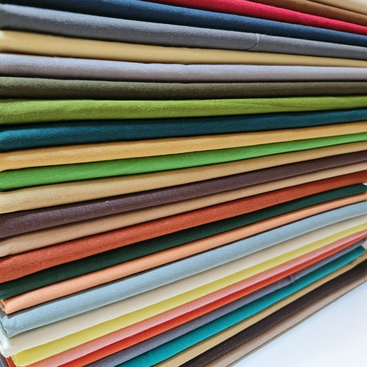 100% Cotton Fabric Plain Dyed Craft Dress Lining Quilting Material 44" By The Meter