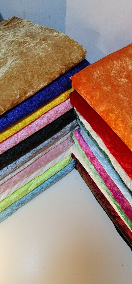 Premium Crushed Velvet Fabric Craft Stretch Velour Material 150cm Extra Wide Ep