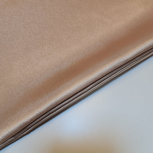 Schlichter seidiger Satinstoff, über 50 Farben, für Kleider, Bastelarbeiten, Hochzeiten, Krepp-Rückenmaterial, 147,3 cm (Hellgold)