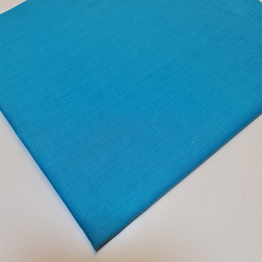Turquoise 100% Cotton Voile Rubia Cambric Mercerised Plain Lining Fabric – 44" Wide – Soft Craft Dress Material – Per Metre