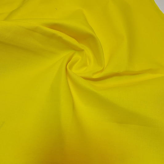Yellow 100% Cotton Voile Rubia Cambric Mercerised Plain Lining Fabric – 44" Wide – Soft Craft Dress Material – Per Metre
