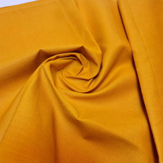 Plain 100% Cotton Voile Rubia Lining Turban Dastaar Curtain Fabric (90cm Wide) - Mustard