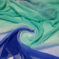 Chiffon Sheer Fabric Plain Soft Polyester Wedding Arch Dress Craft Material 44" (Ombre Royal Turquoise)