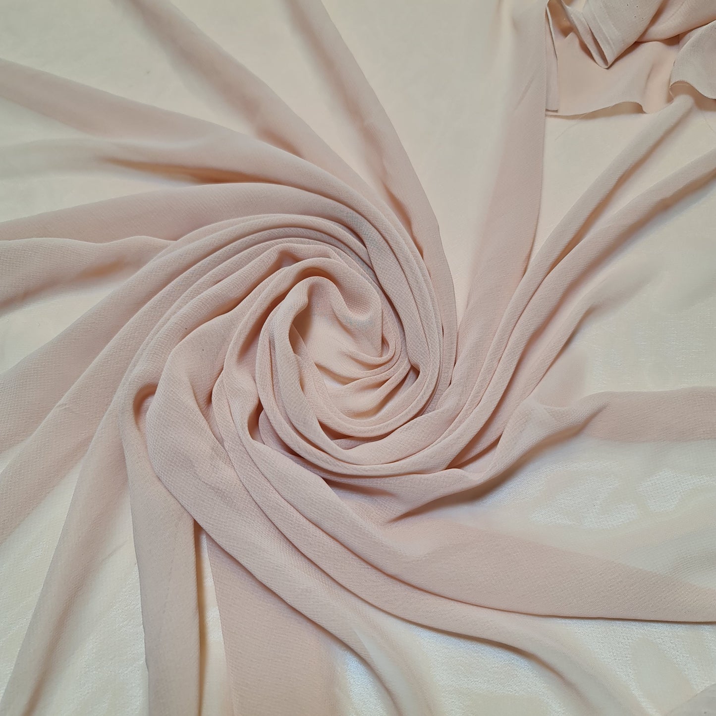 Chiffon Sheer Fabric Plain Soft Polyester Wedding Arch Dress Craft Material 44" (Nude)