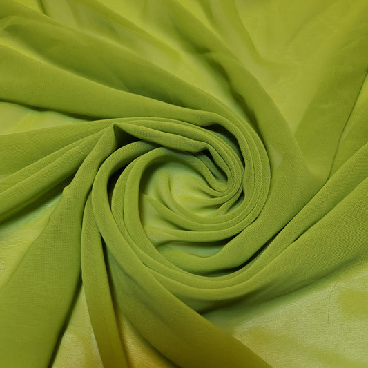 Chiffon Sheer Fabric Plain Soft Polyester Wedding Arch Dress Craft Material 44" (Parrot Green)