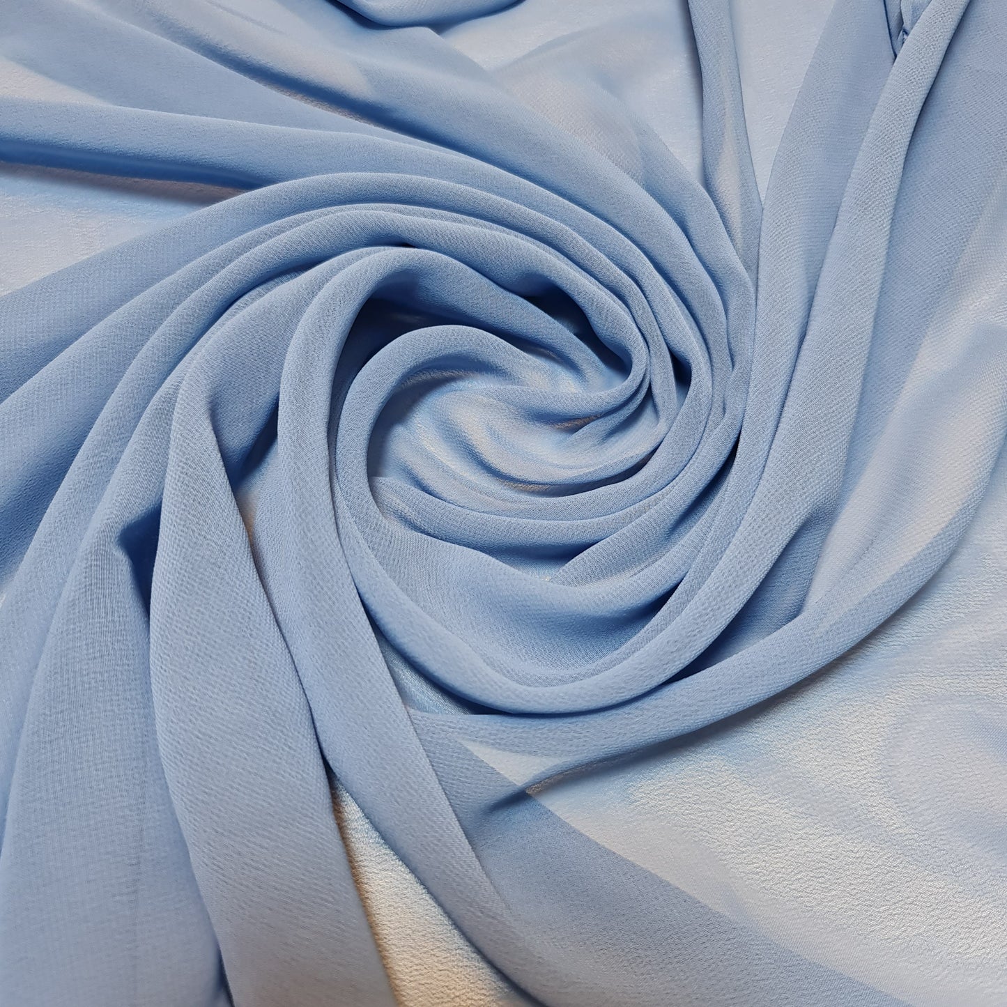 Chiffon Sheer Fabric Plain Soft Polyester Wedding Arch Dress Craft Material 44" (New Blue)