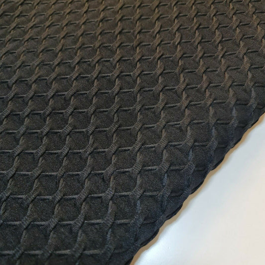 Black Waffle Viscose Jersey Luxury Stretch Dress Craft Fabric 58" By The Meter