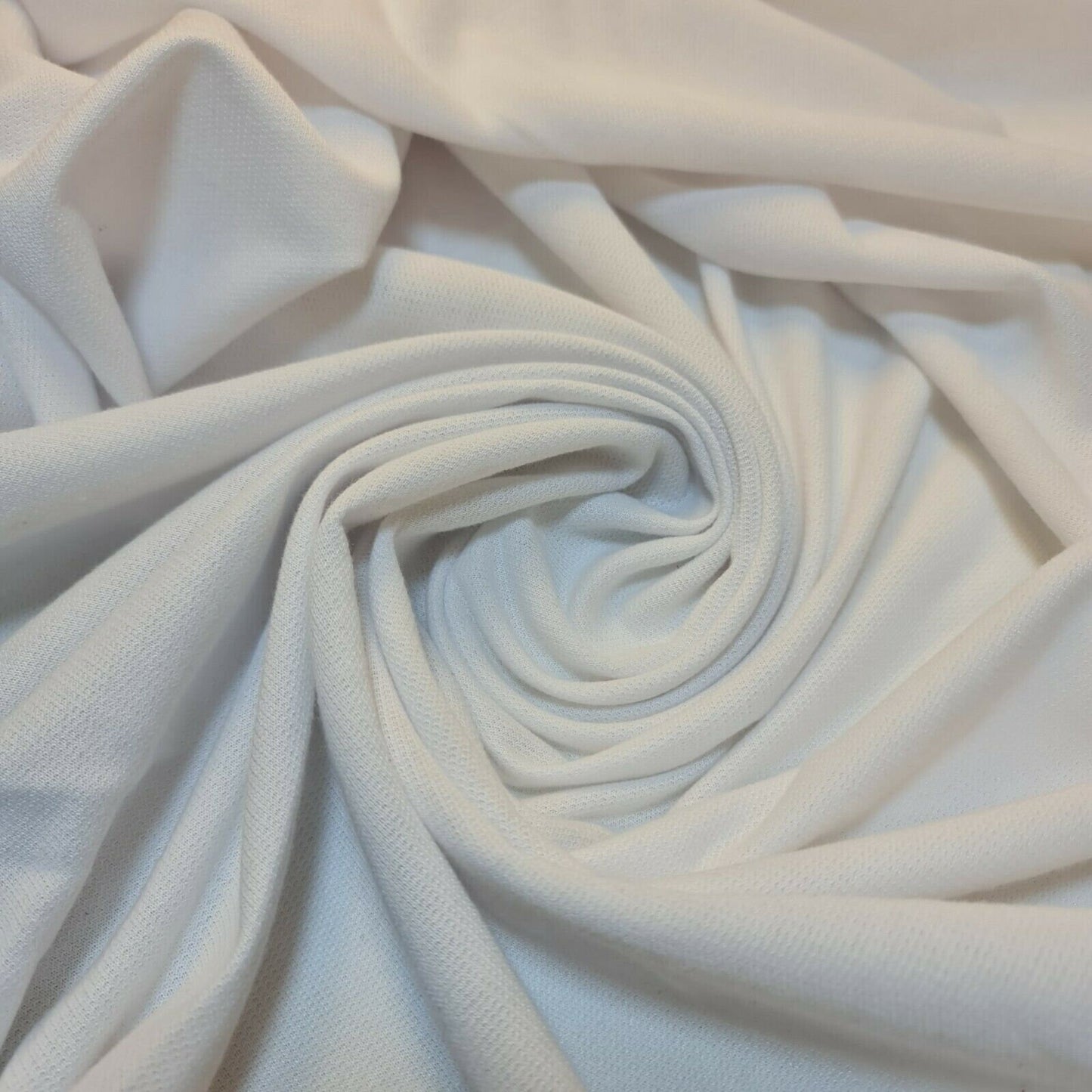 Solid Plain French Terry Loopback Viscose Jersey Fabric By The Meter 58" (White)