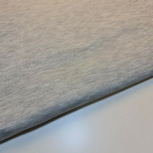 Light Grey Solid Plain French Terry Loopback Viscose Jersey Fabric By The Meter 58"