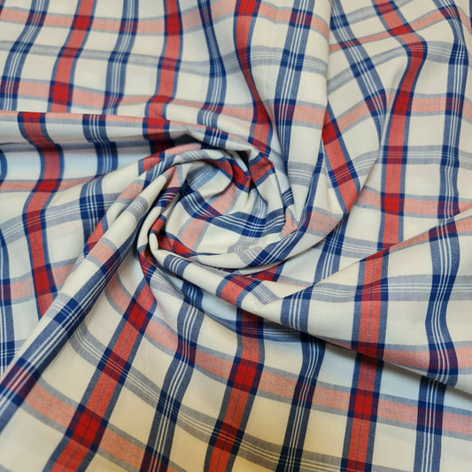 100% Soft Cotton Poplin Tartan Stripes Checks Fabric Dress Craft Costume Material 58" By The Meter